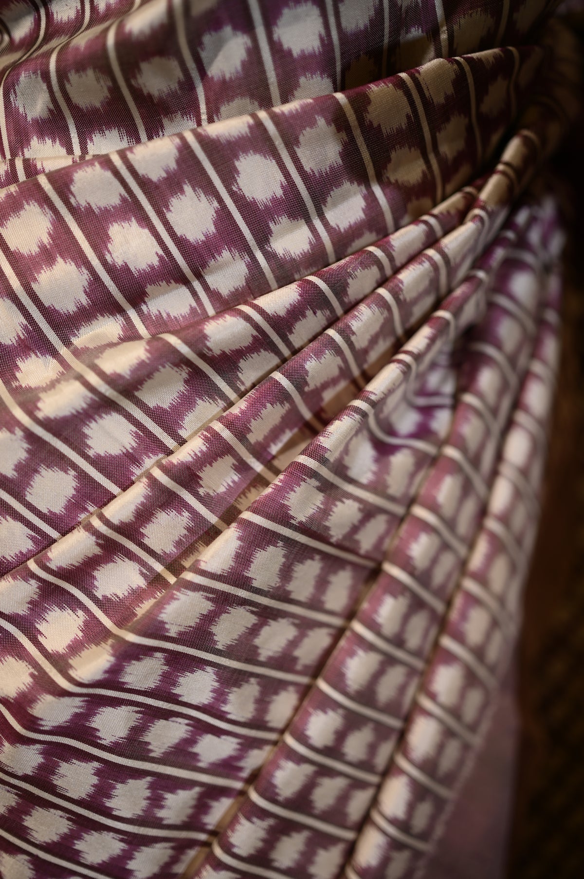 Bibhu Mohapatra Greyish Purple Mulberry Silk Pochampally Ikat Saree