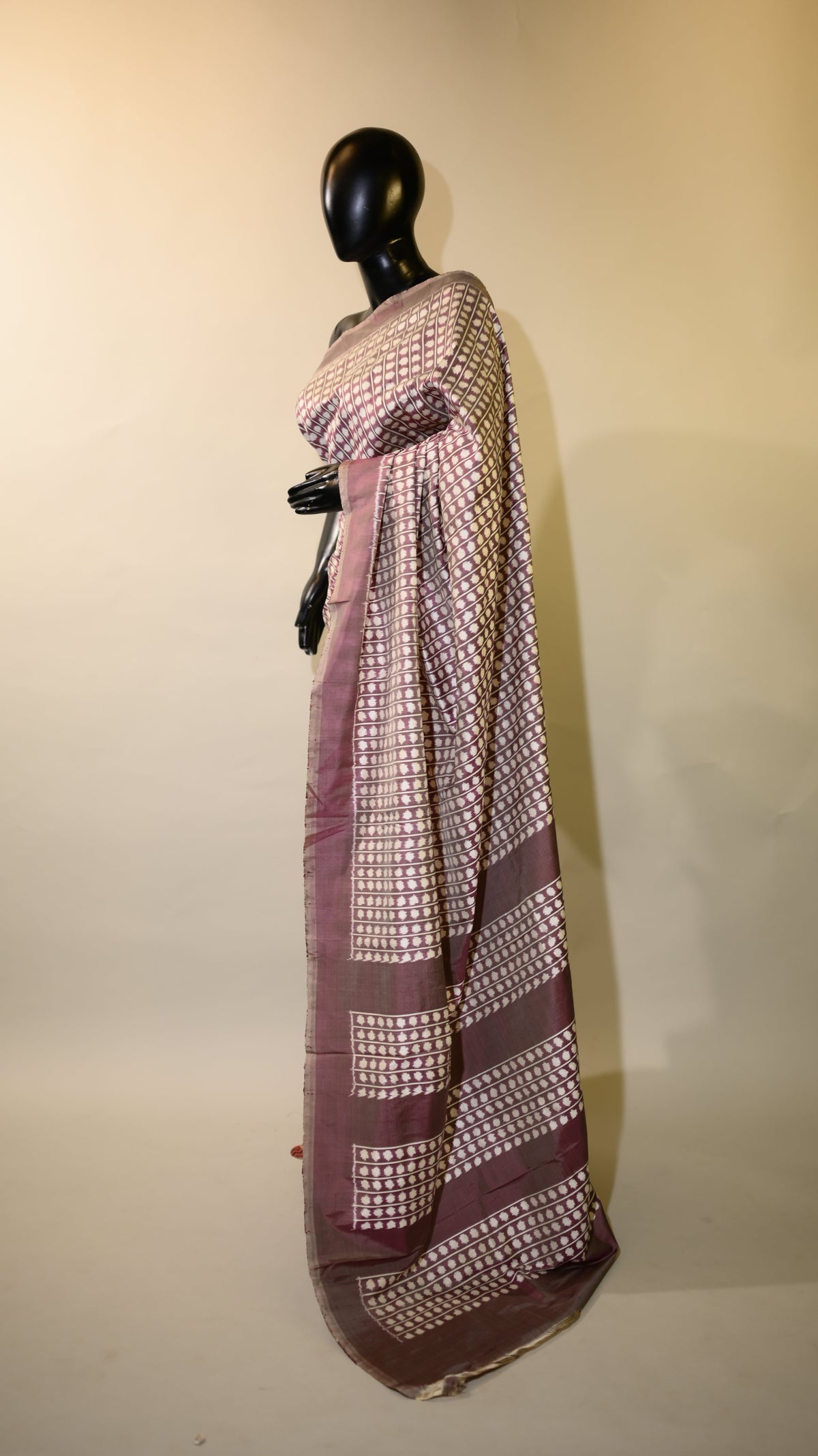 Bibhu Mohapatra Greyish Purple Mulberry Silk Pochampally Ikat Saree