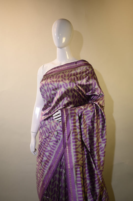 Bibhu Mohapatra Light Purple Mulberry Silk Pochampally Ikat Saree