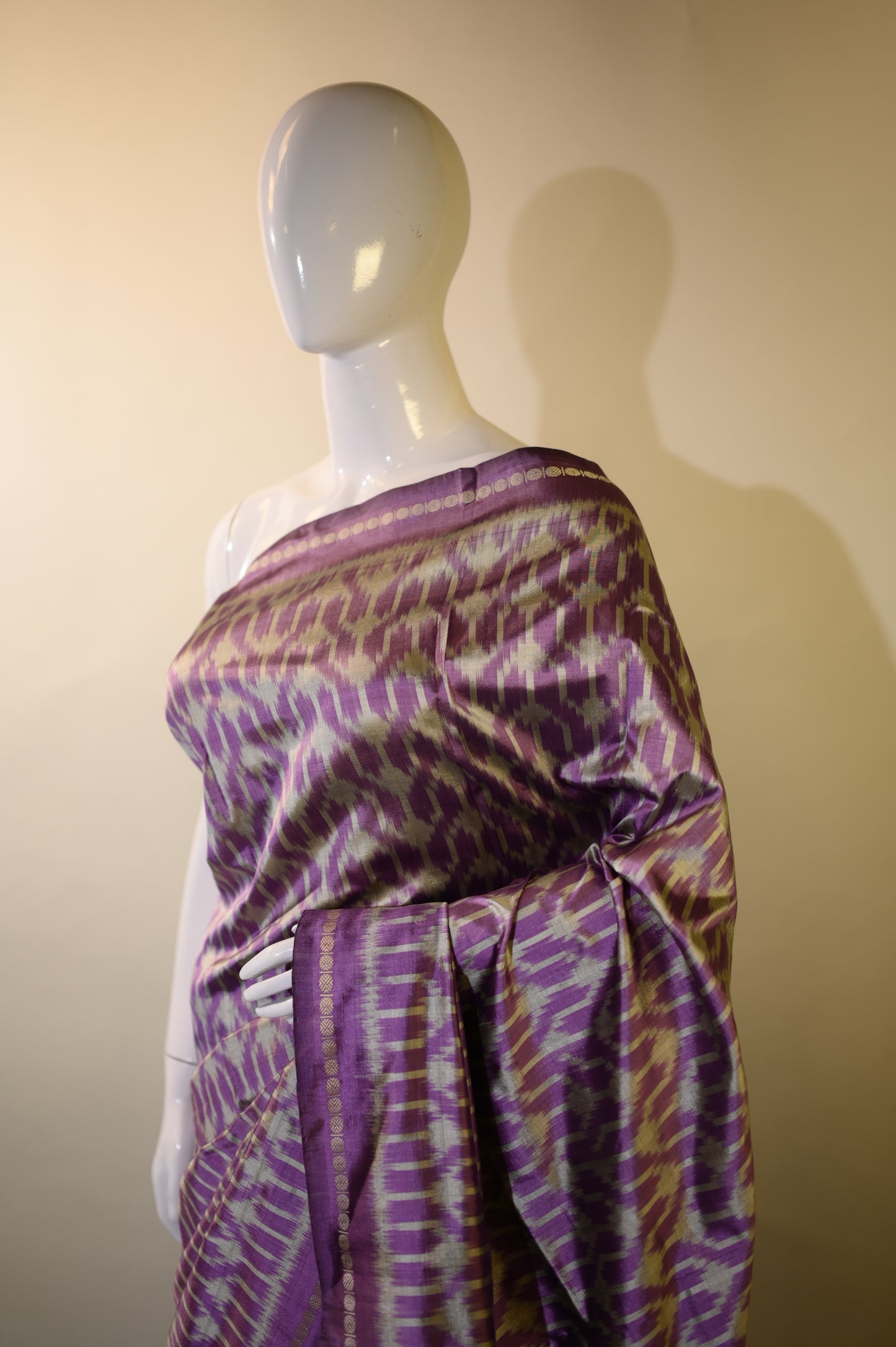 Bibhu Mohapatra Light Purple Mulberry Silk Pochampally Ikat Saree