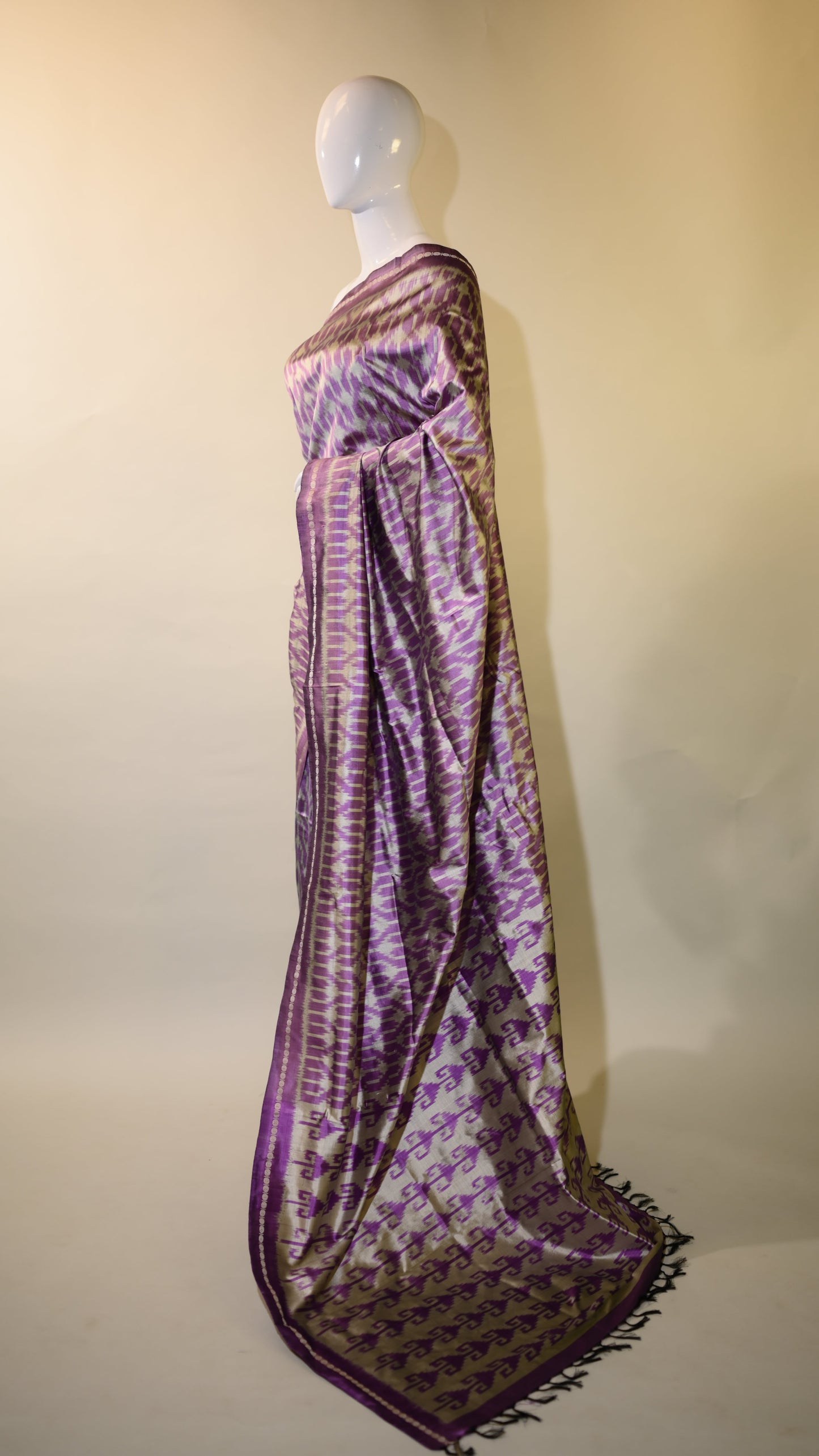 Bibhu Mohapatra Light Purple Mulberry Silk Pochampally Ikat Saree