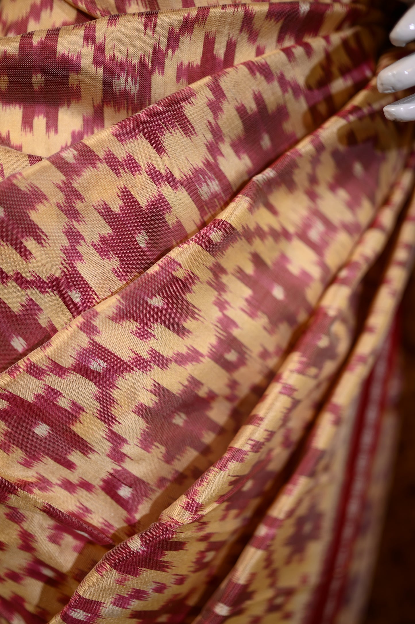 Bibhu Mohapatra Red & Yellow Mulberry Silk Odisha Ikat Saree