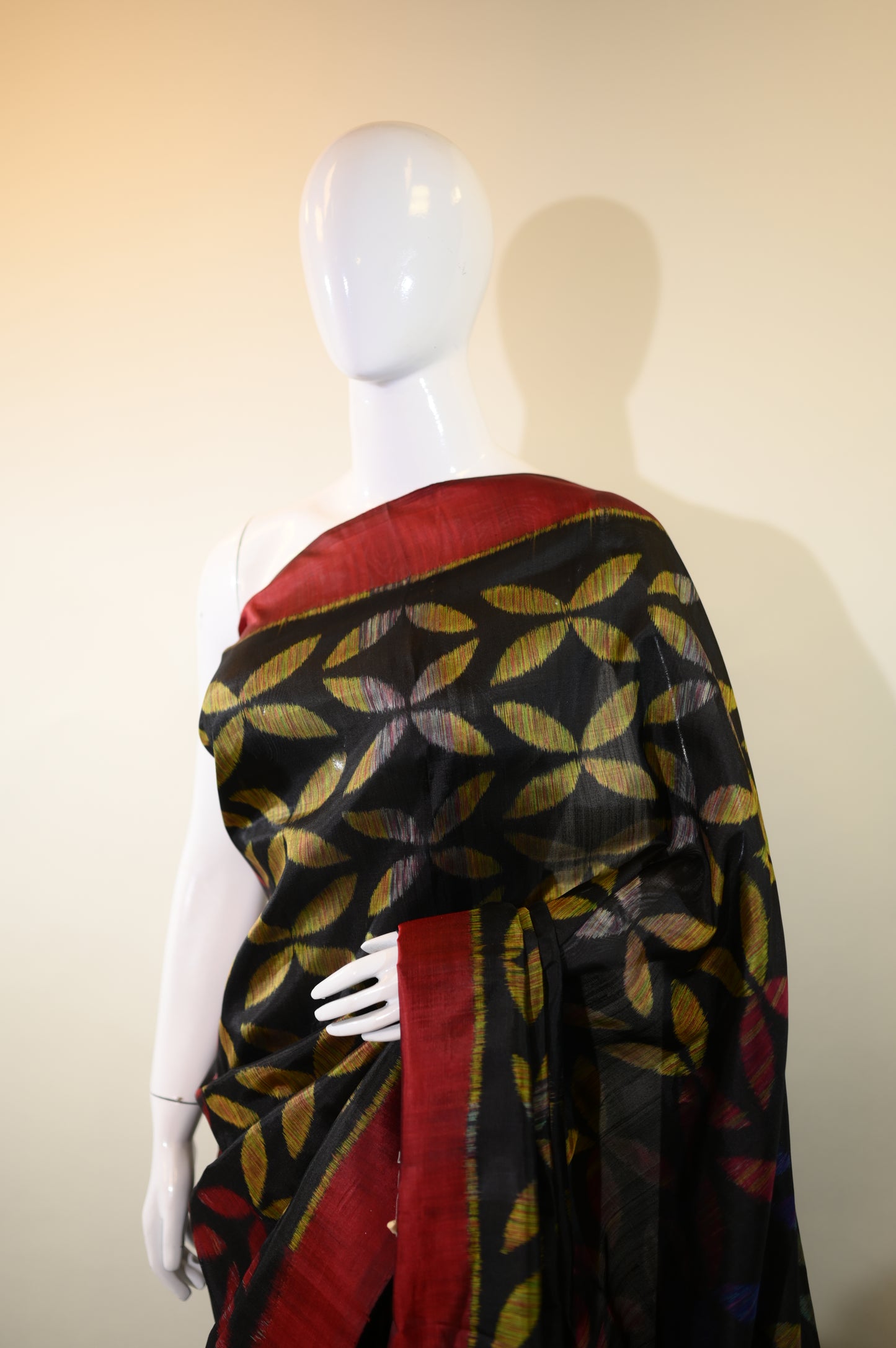 Black & Multicolor Blend Silk Odisha Ikat  Saree