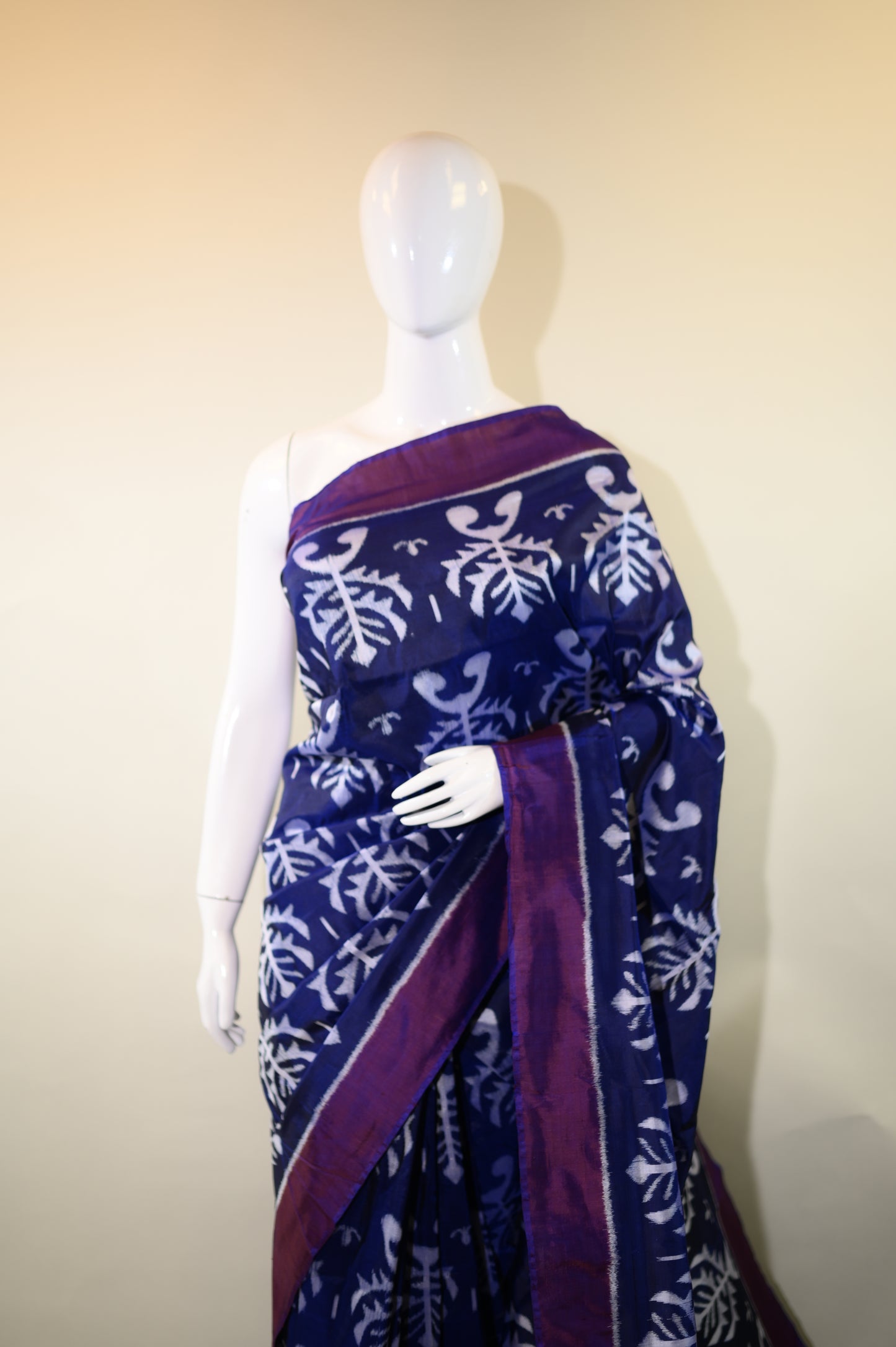 Blue & Purple Mulberry Silk Odisha Ikat Saree