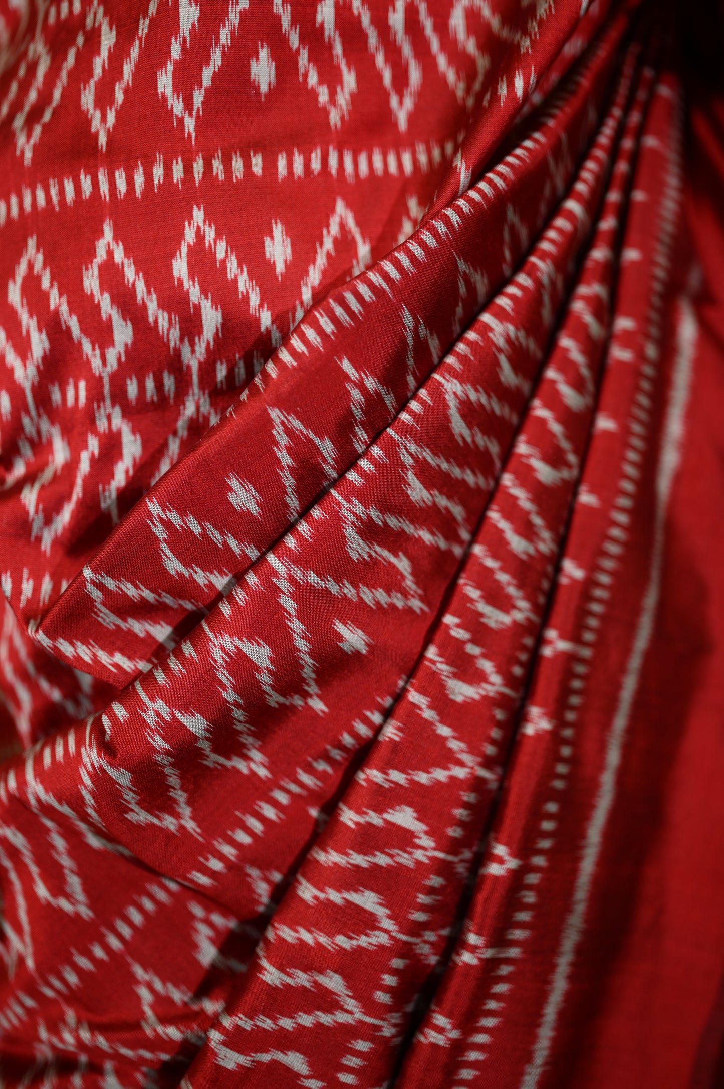 Maroon Mulberry Silk Odisha Ikat Saree
