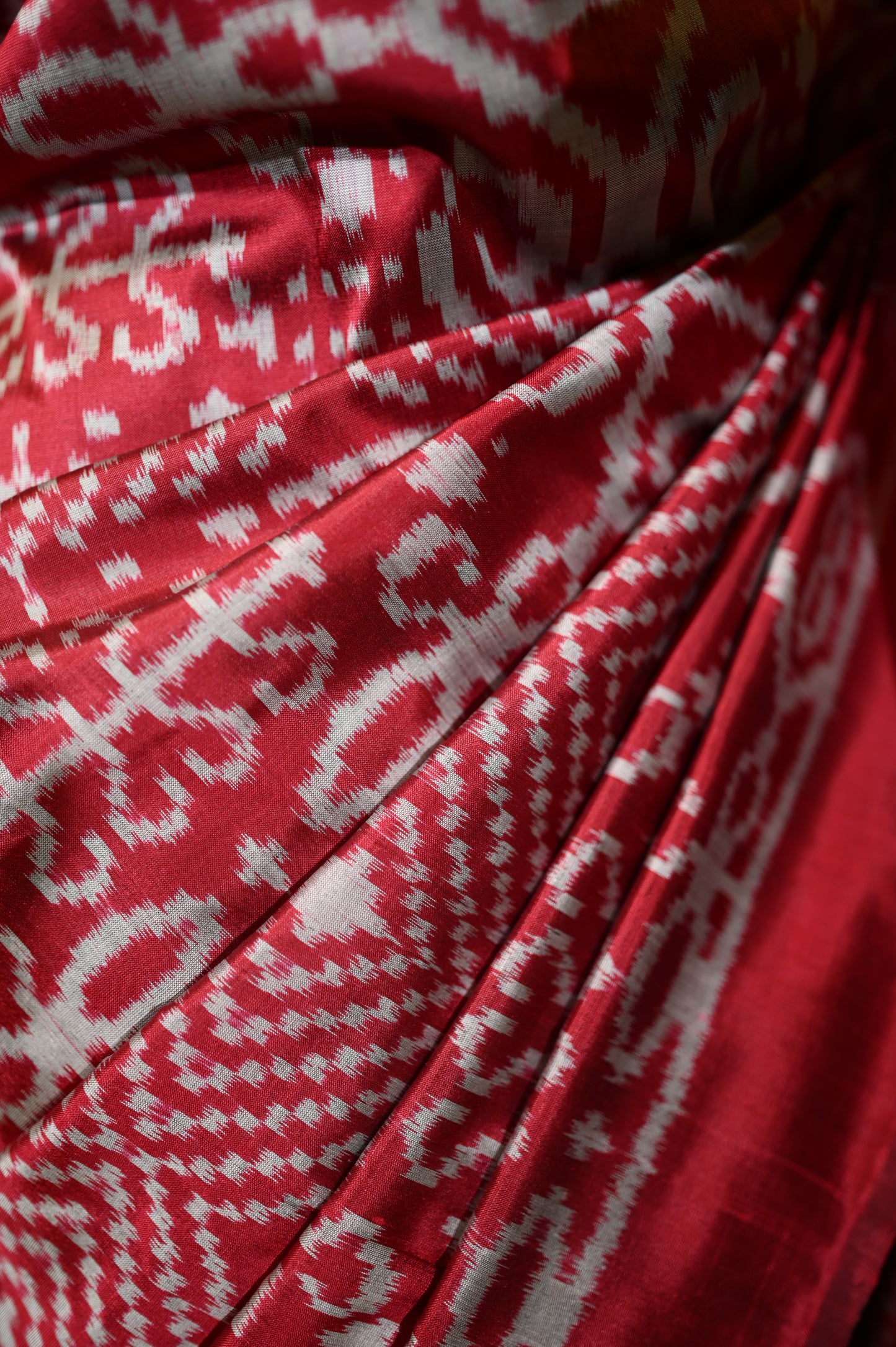 Maroon & Silver Mulberry Silk Odisha Ikat Saree