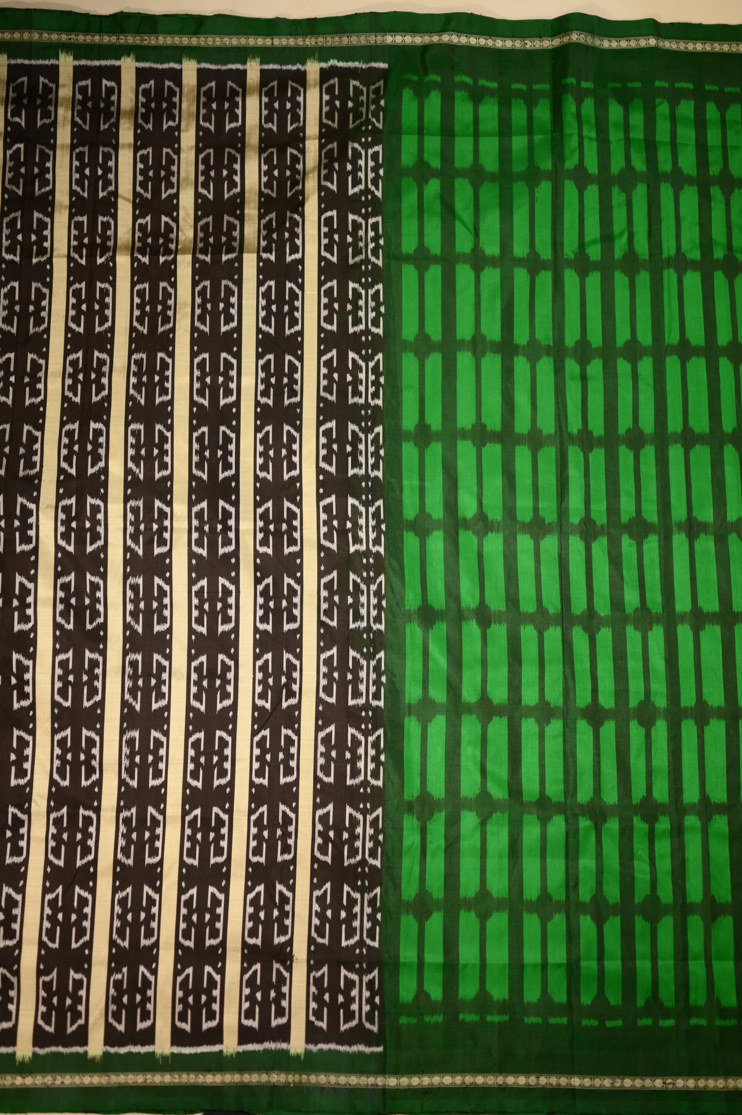 Bibhu Mohapatra Green & Black Mulberry Silk Odisha Ikat Saree