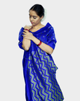 Bibhu Mohapatra Blue & Green Mulberry Silk Gujarat Ikat Saree Ikatan