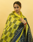 Bibhu Mohapatra Blue & Green Mulberry Silk Odisha Ikat Saree