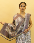 Bibhu Mohapatra Greyish Purple Mulberry Silk Pochampally Ikat Saree