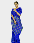 Bibhu Mohapatra Blue & Green Mulberry Silk Gujarat Ikat Saree Ikatan