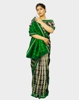Bibhu Mohapatra Green & Black Mulberry Silk Odisha Ikat Saree