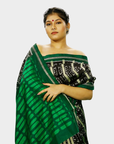 Bibhu Mohapatra Green & Black Mulberry Silk Odisha Ikat Saree