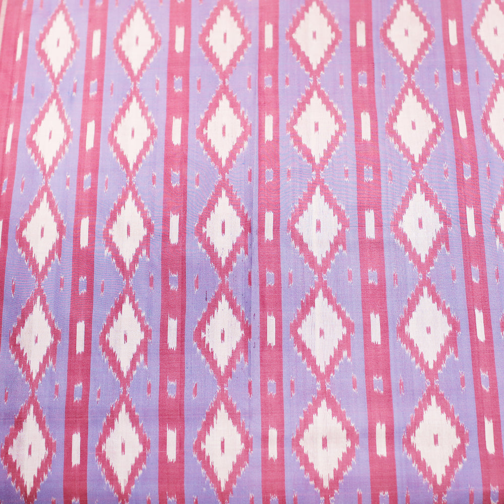 Ikatan Grey &amp; Mauve Mulberry Silk Ikat Saree Ikatan