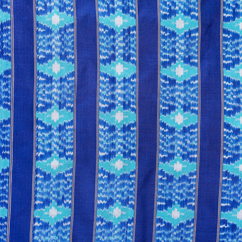 Ikatan Blue Mulberry Silk Pochampally Floral Ikat Saree Ikatan