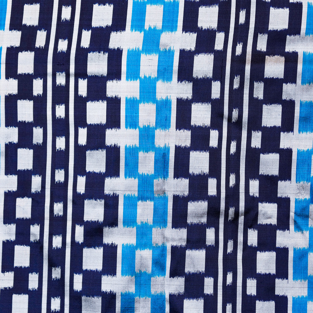 Bibhu Mohapatra Blue Mulberry Silk Odisha Geometric Ikat Saree Ikatan