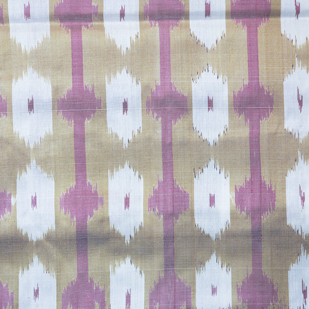 Ikatan Mauve &amp; Green Mulberry Silk Ikat Saree Ikatan